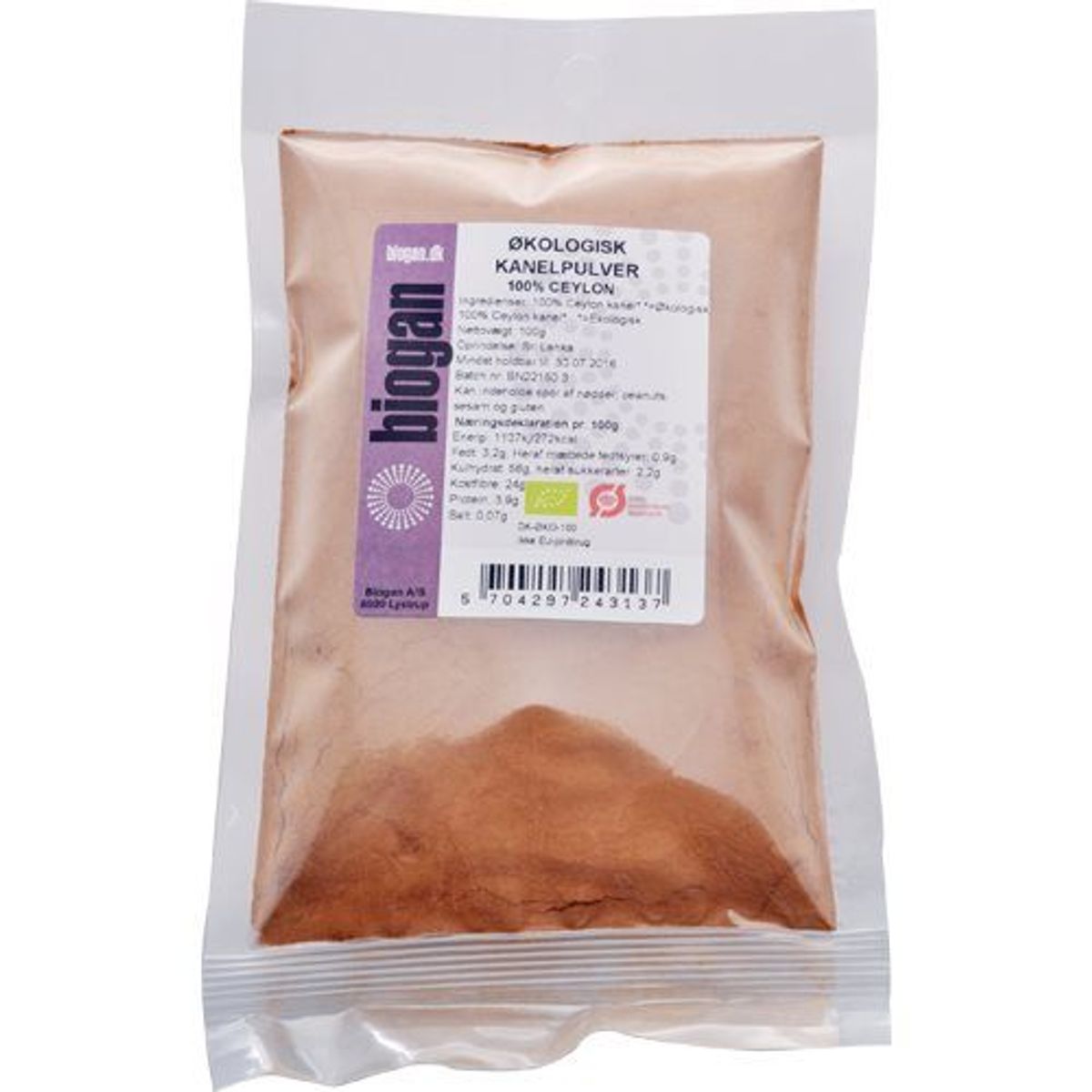 Kanelpulver 100% Ceylon Økologisk 100 gram