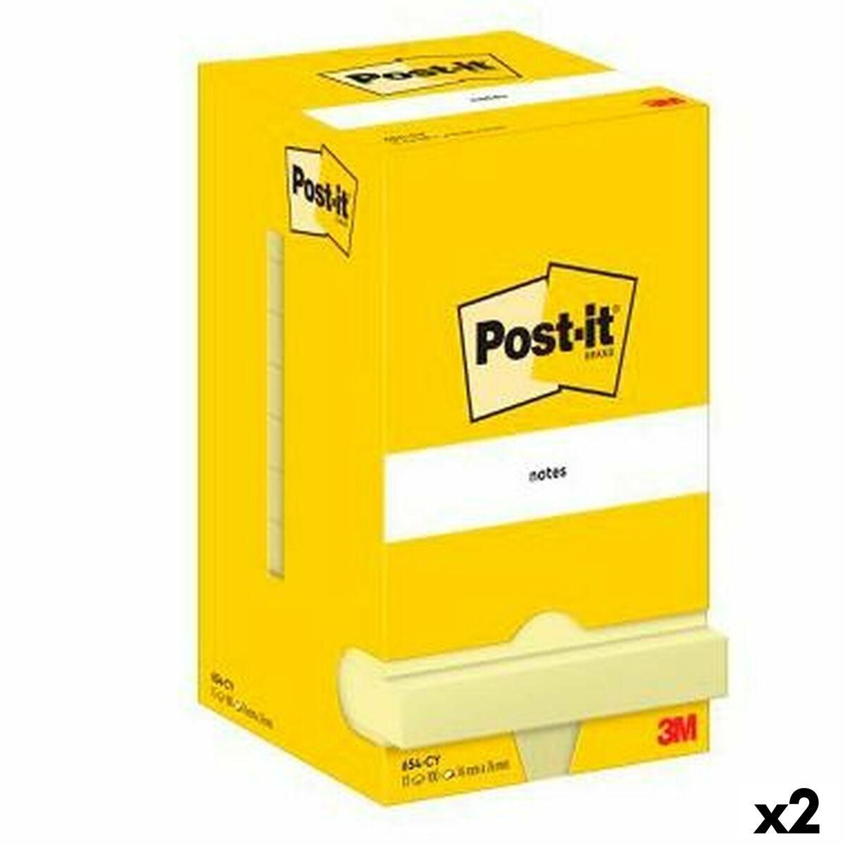 Klæbende huskesedler Post-it 76 x 76 mm Gul (2 enheder)