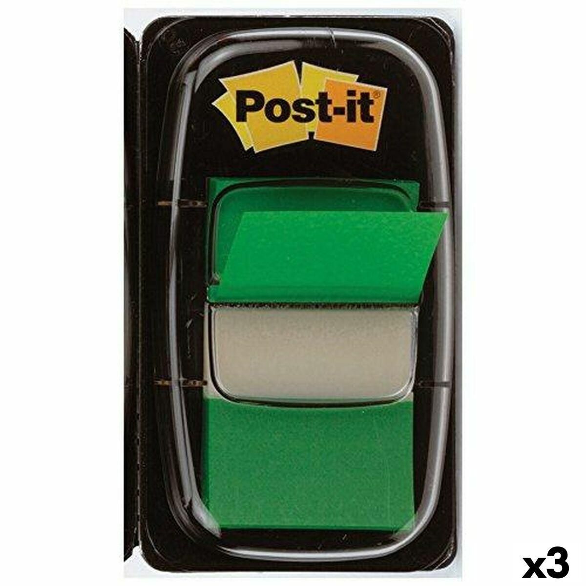 Klæbende huskesedler Post-it Index 25 x 43 mm Grøn (3 enheder)