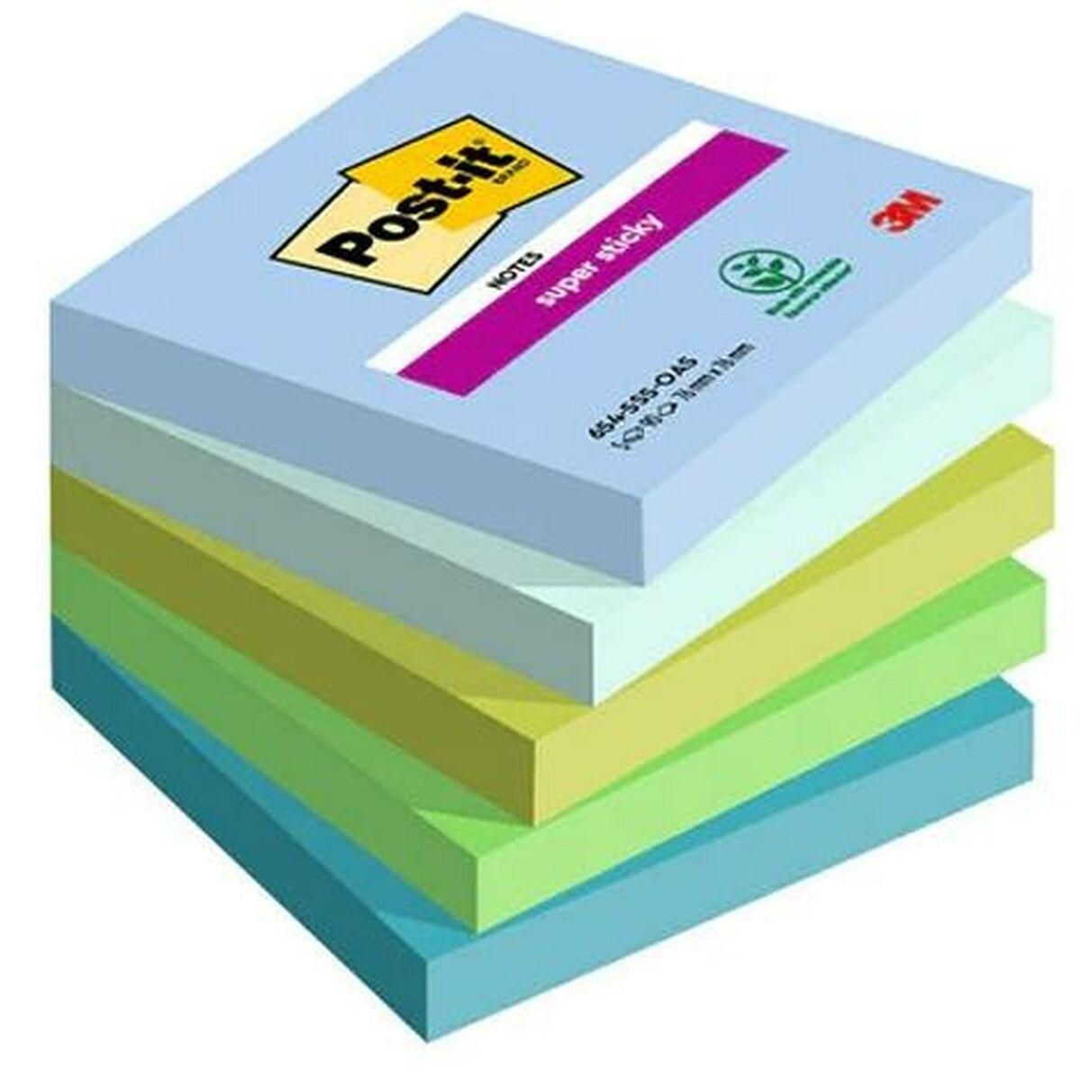 Klæbende huskesedler Post-it Super Sticky Multifarvet 5 Dele 76 x 76 mm