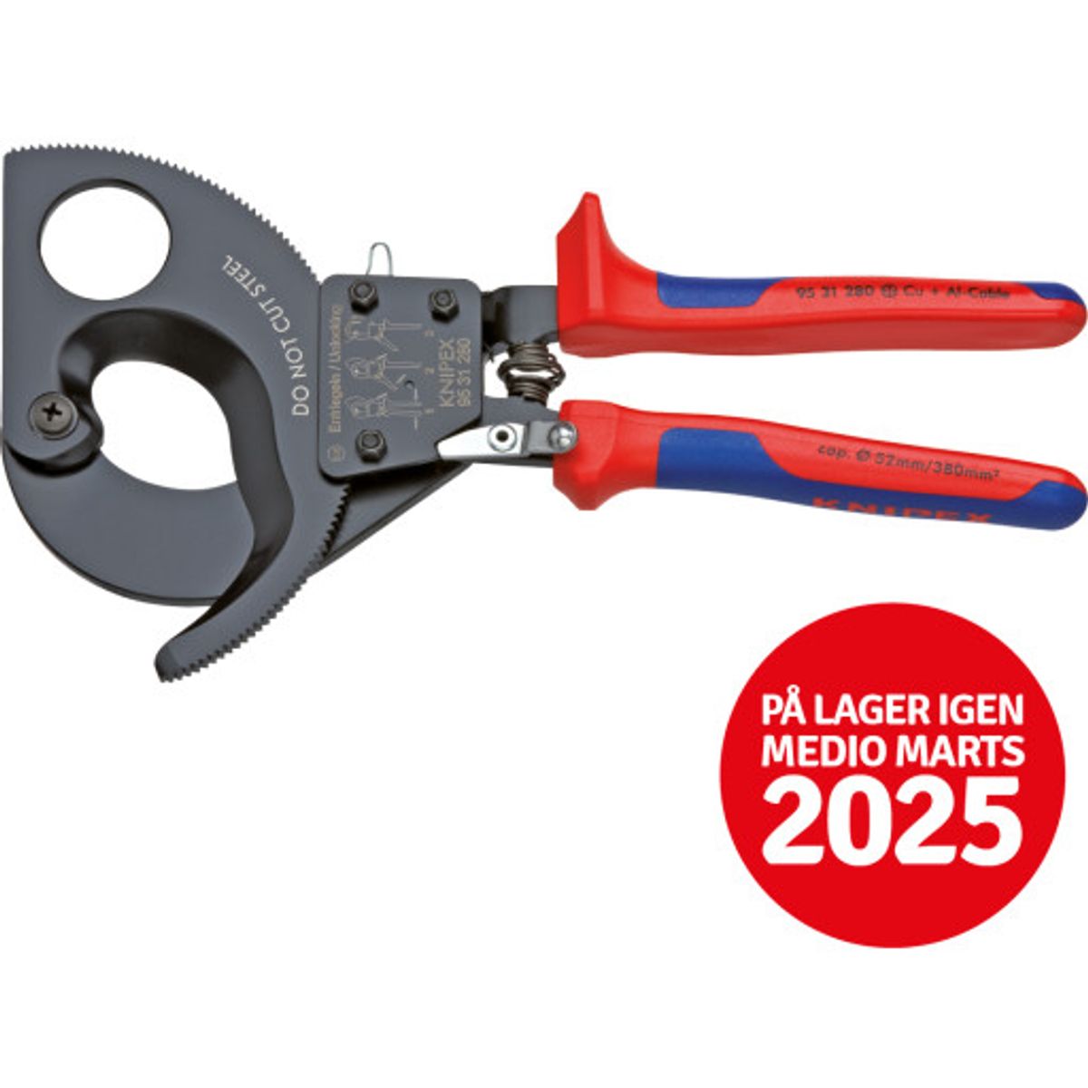 Knipex kabelsaks 280 mm - til Ø52 mm. kabler