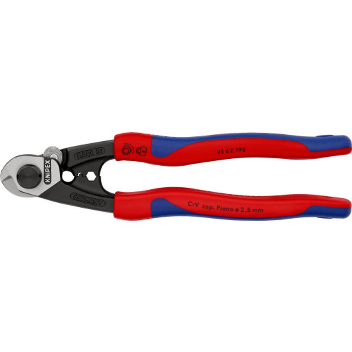 Knipex stålwiresaks, 190mm, smedet