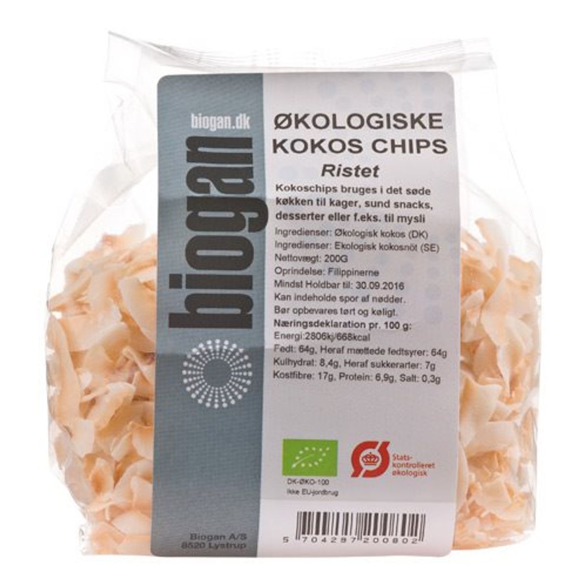 Kokoschips ristet Ø, 200 g