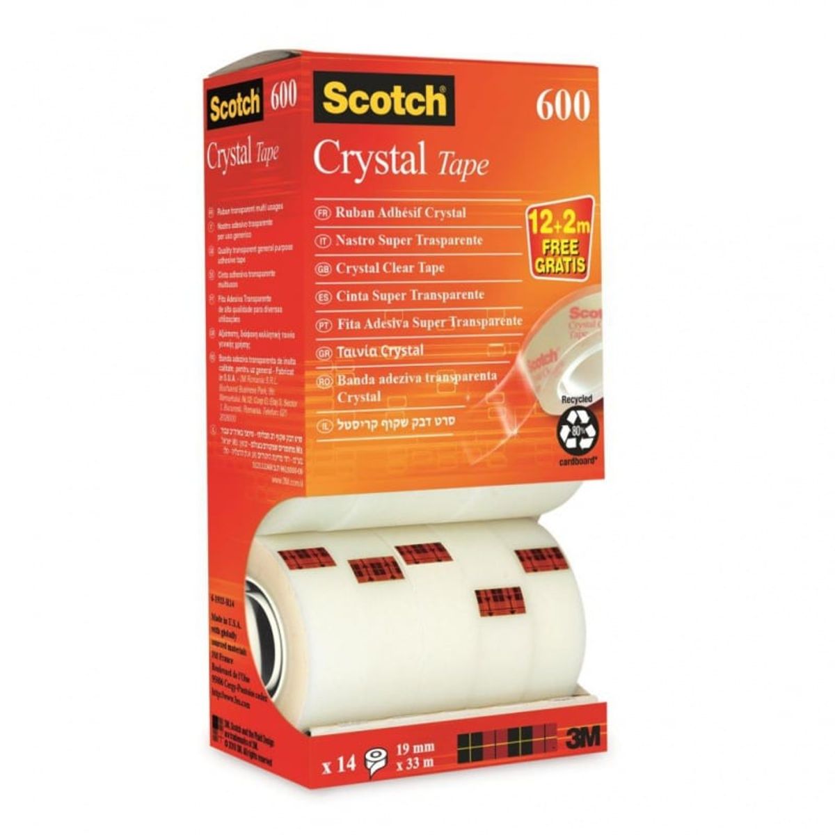 Kontortape SCOTCH® Crystal 19mm x 33m.