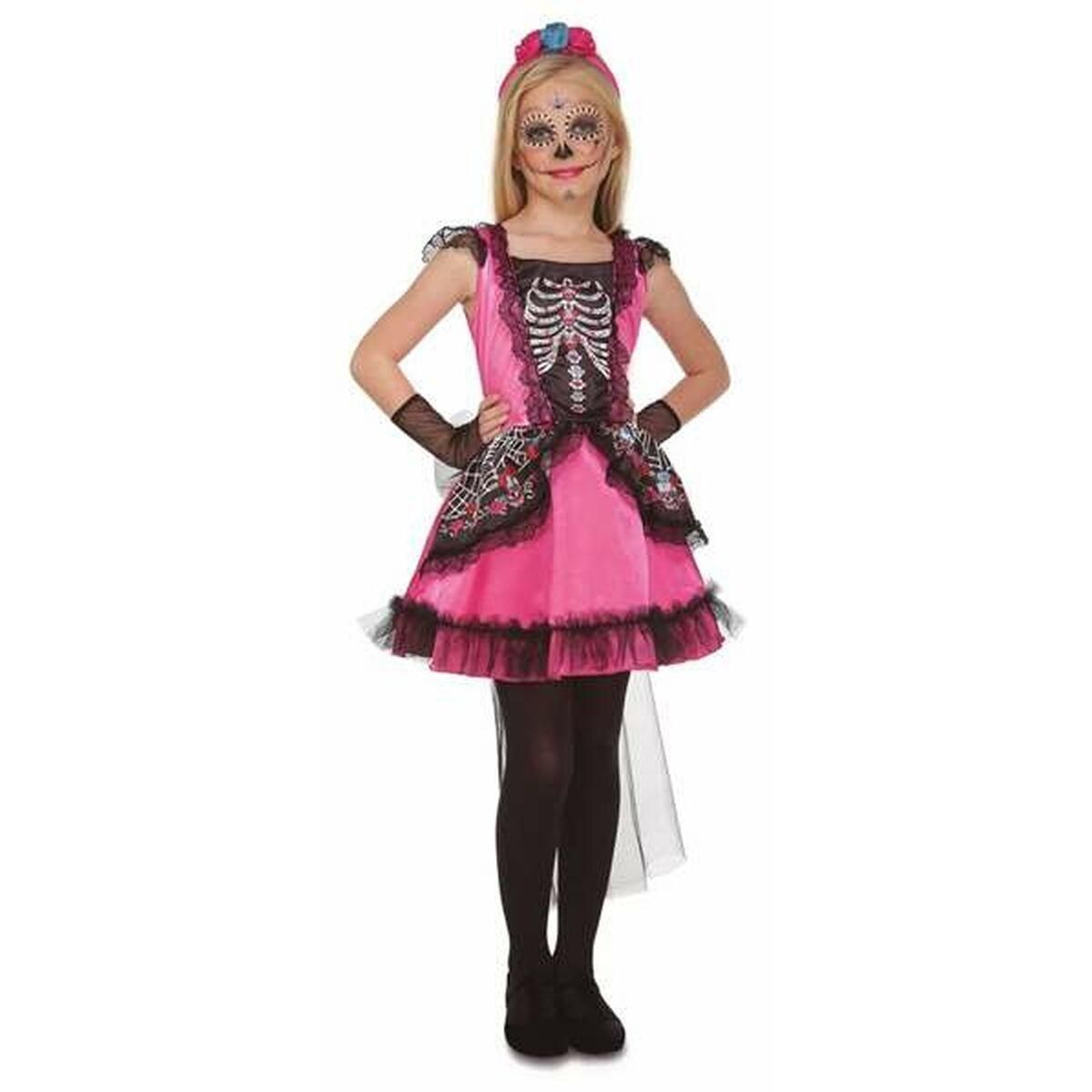 Kostume til børn Sort Pink Catrina (3 Dele) 10-12 år