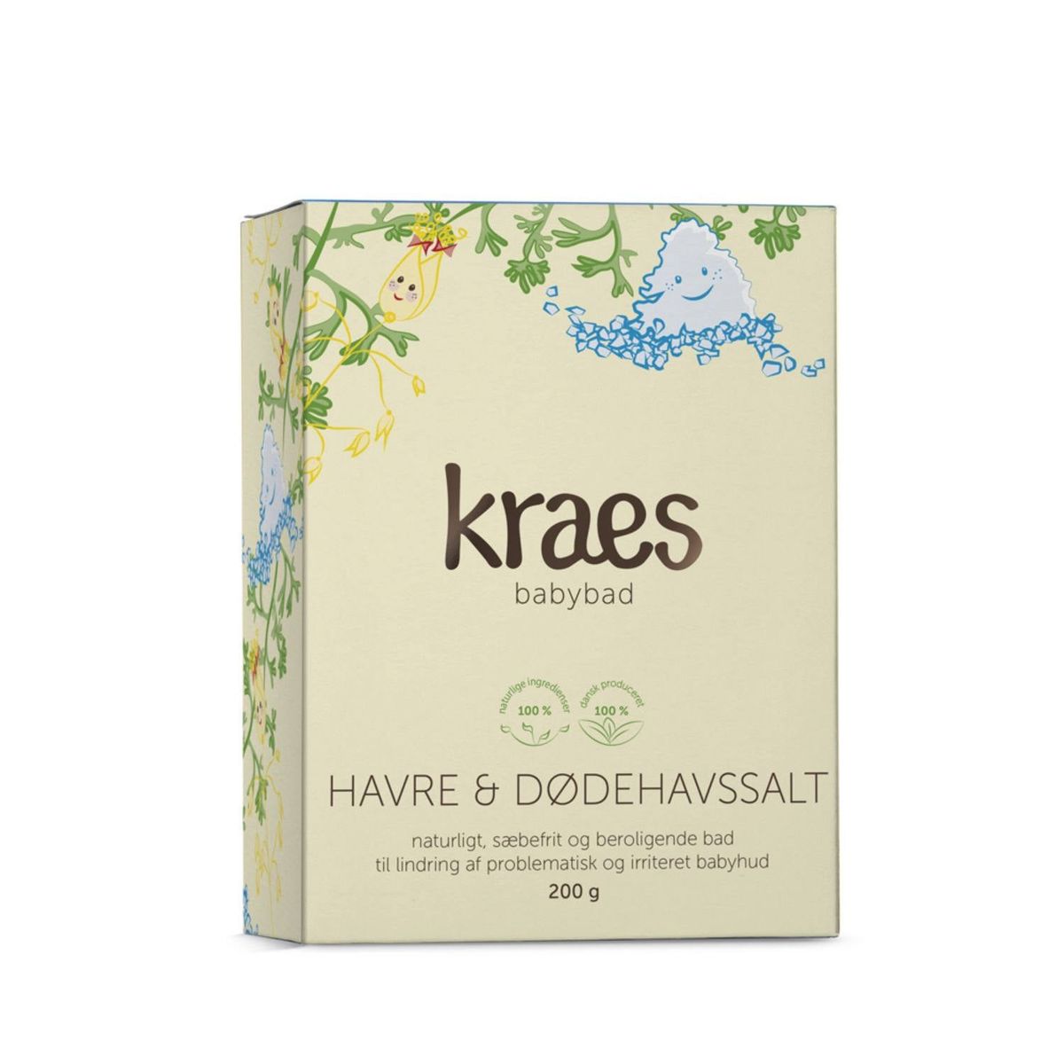 KRAES bad m. havre & dødehavssalt 200 g (alternativ til sæbe der udtørrer) - Cremer fra Astma Allergi Shoppen