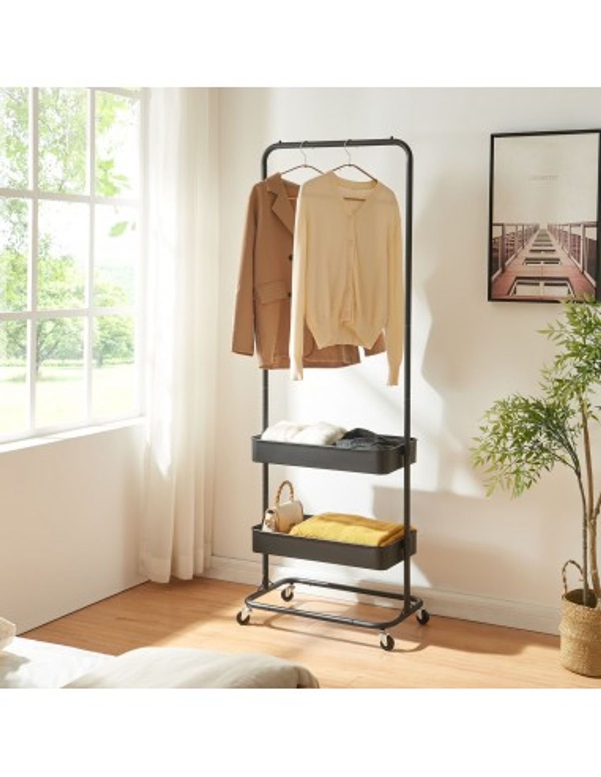 Kuma garderobe stativ i metal 175 x 58 x 36 cm - Sort