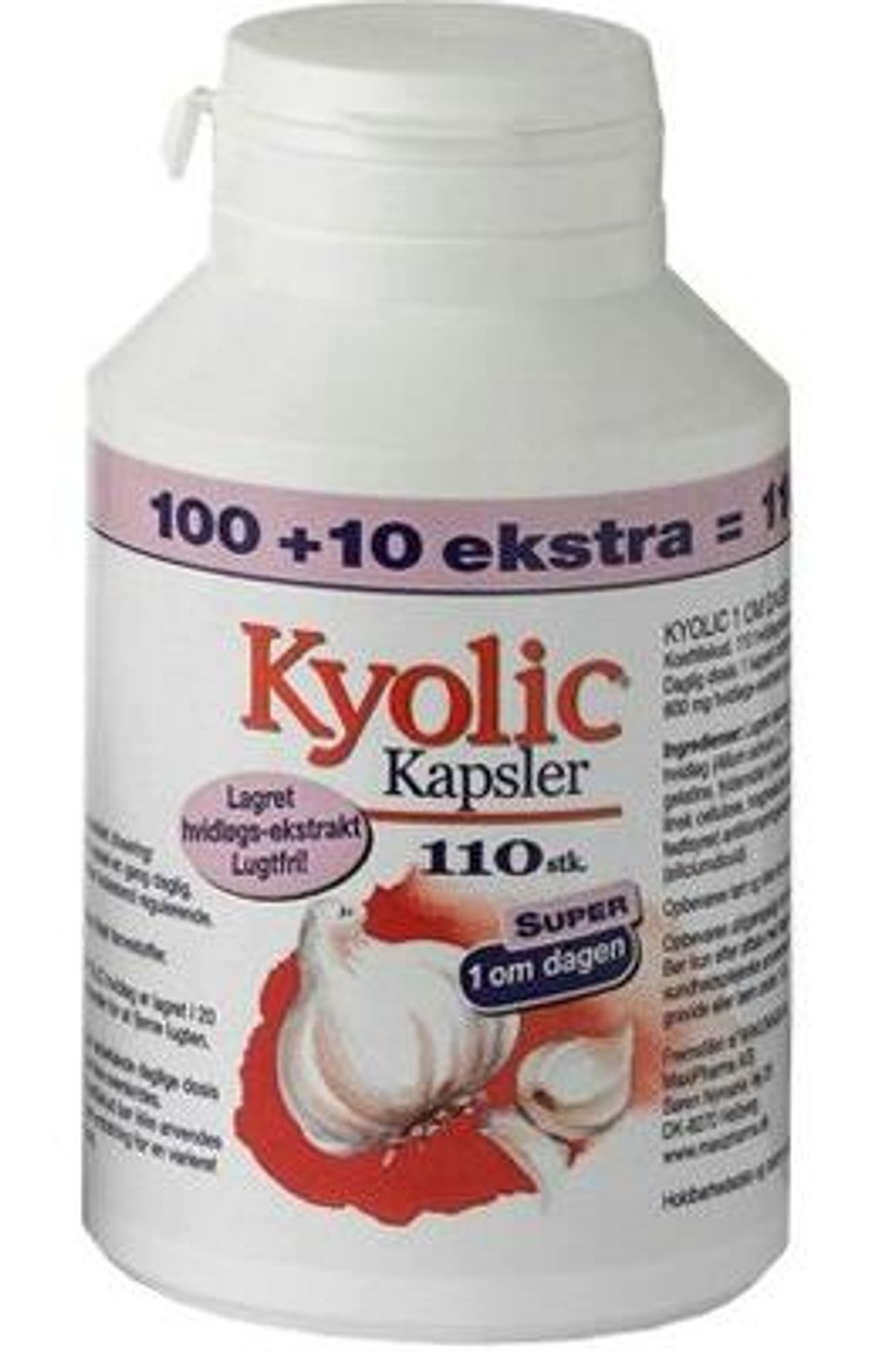 Kyolic 1 om dagen 100+10 kap, 110kaps.