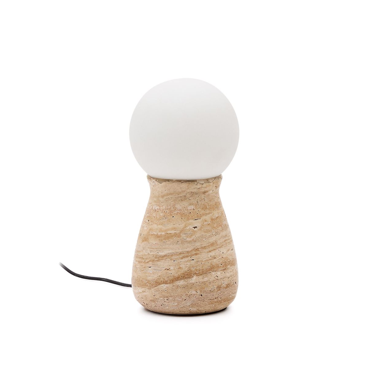 LAFORMA Okeni bordlampe - glas og beige travertin