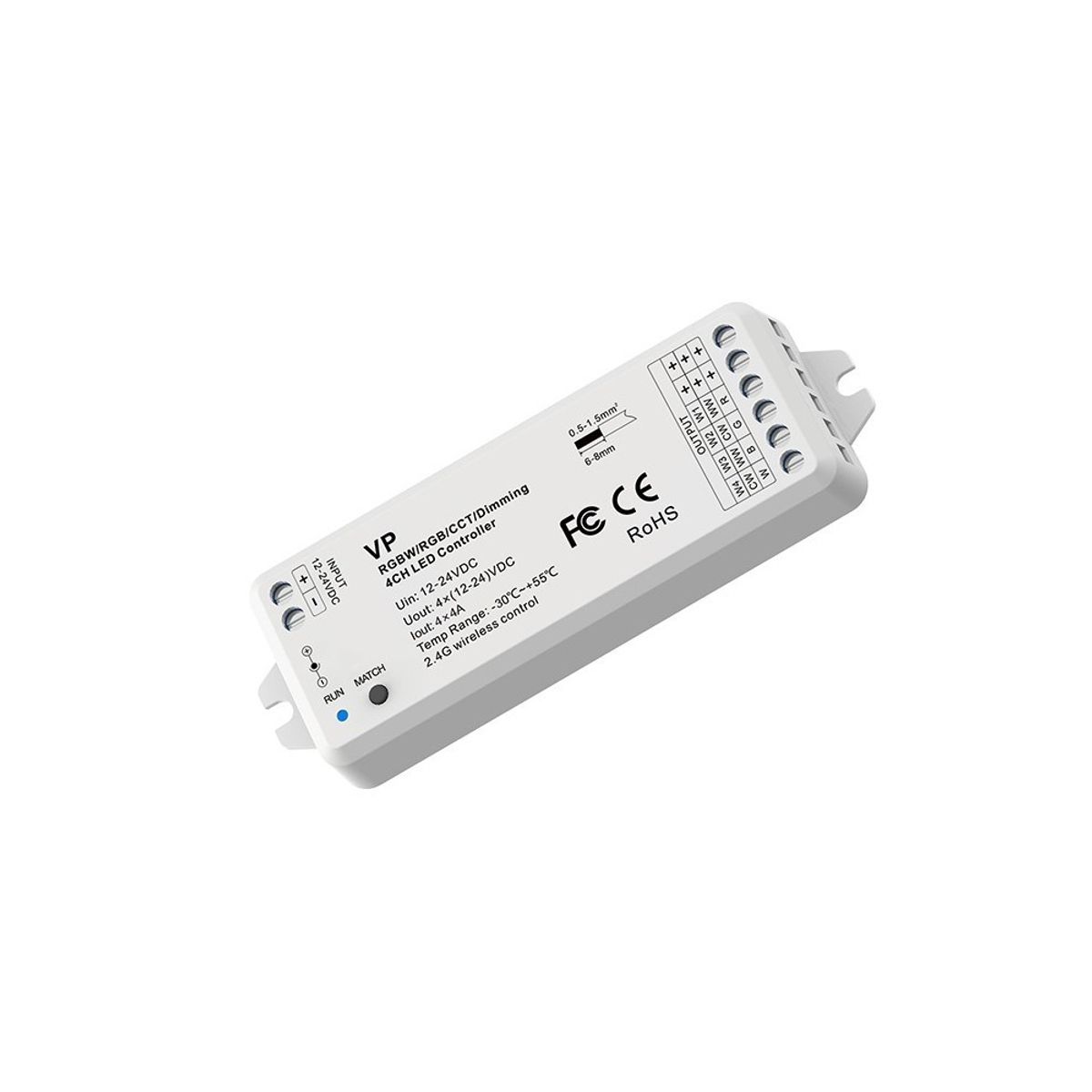 LEDlife rWave RGB+WW LED strip controller - 12V (72W), 24V (144W)