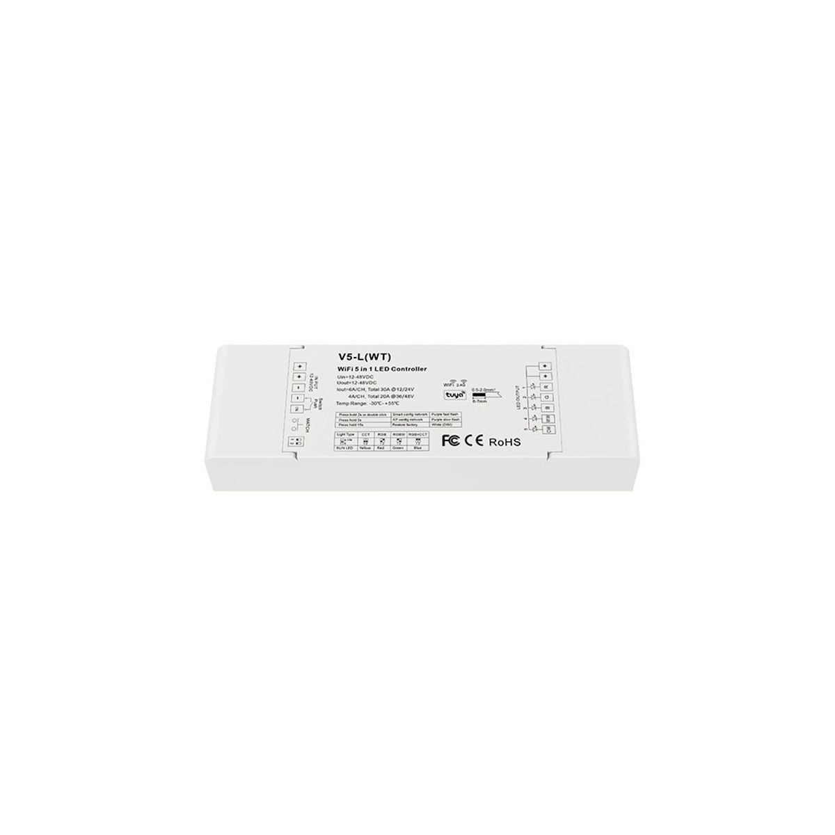 LEDlife rWave universal 5-i-1 strip controller - Tuya Smart/Smart Life, RGB/W, CCT, single color