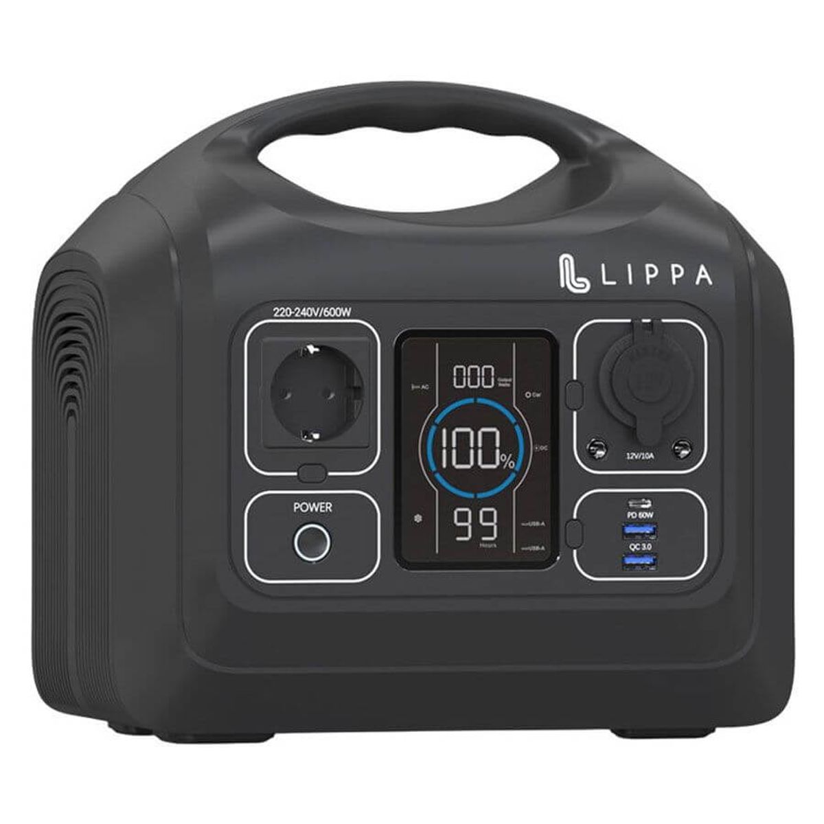 Lippa power station 595 Wh, Sort