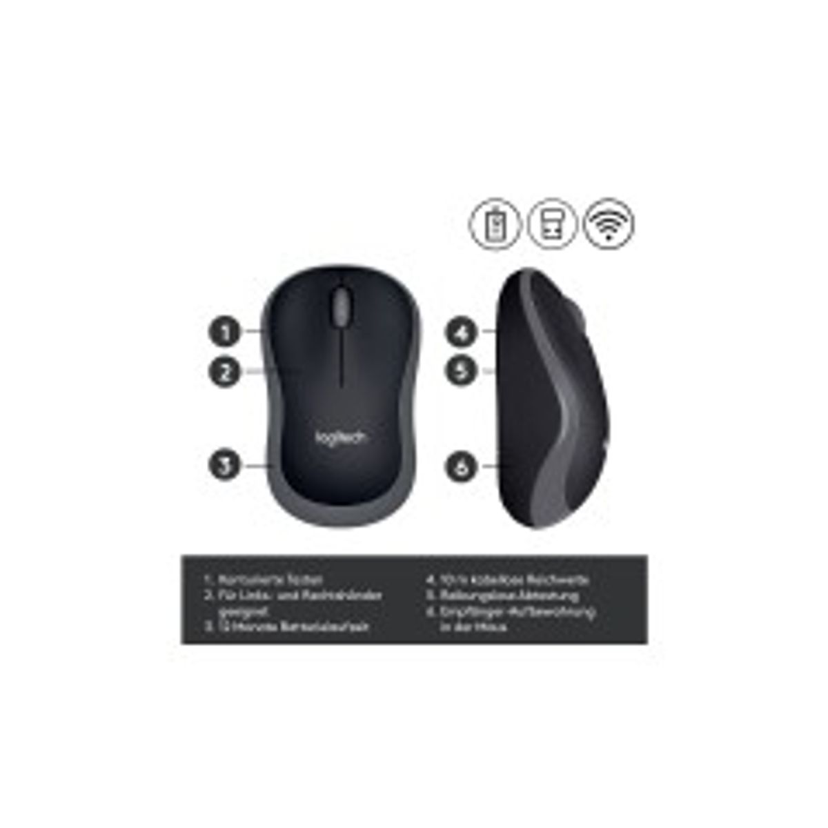 Logitech M185 Optisk Trådløs Grå