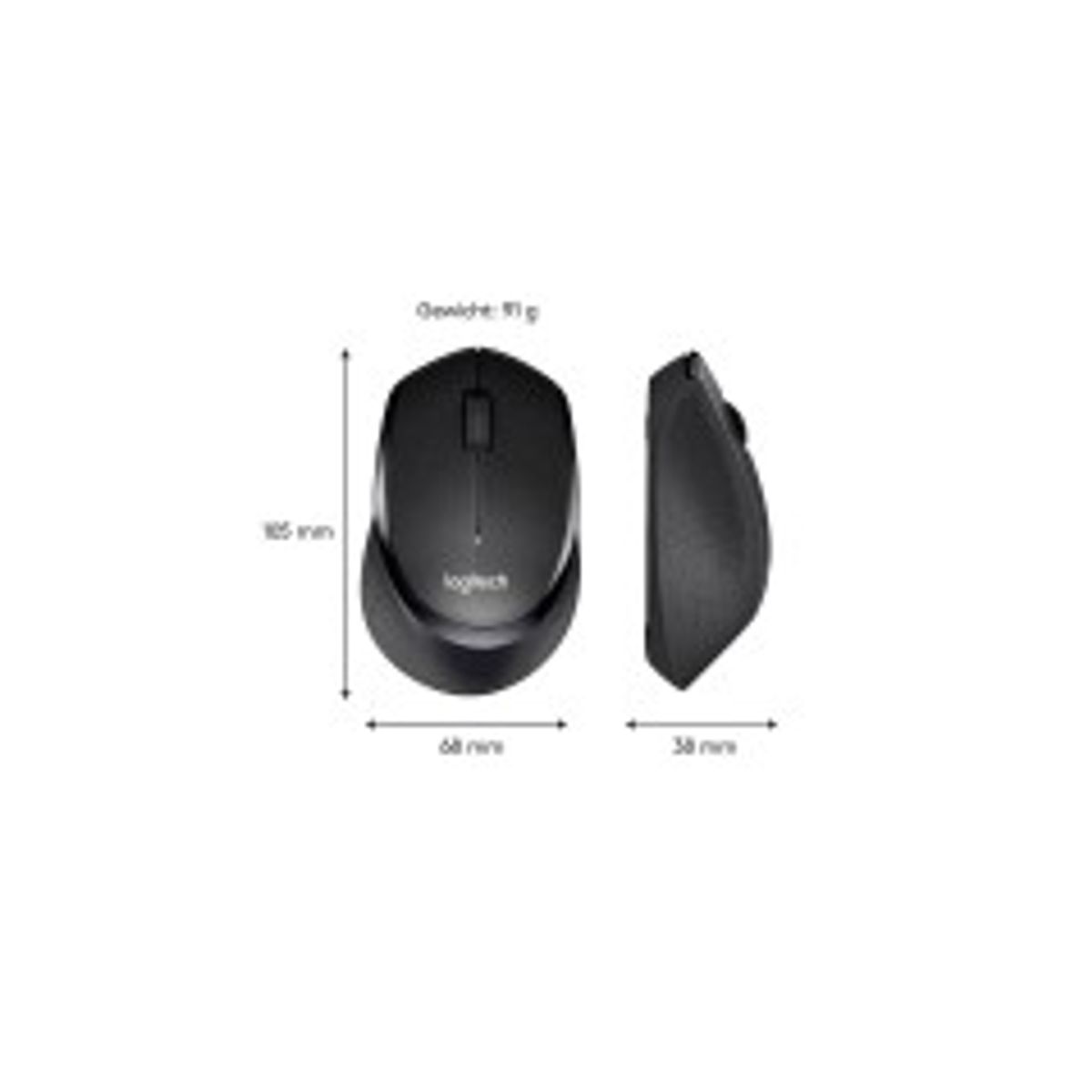 Logitech M330 SILENT PLUS Mekanisk Trådløs Sort