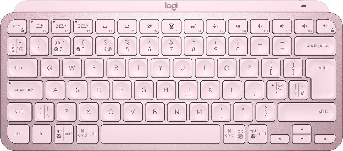 Logitech - Mx Keys Mini Trådløst Tastatur - Lyserød - Nordisk