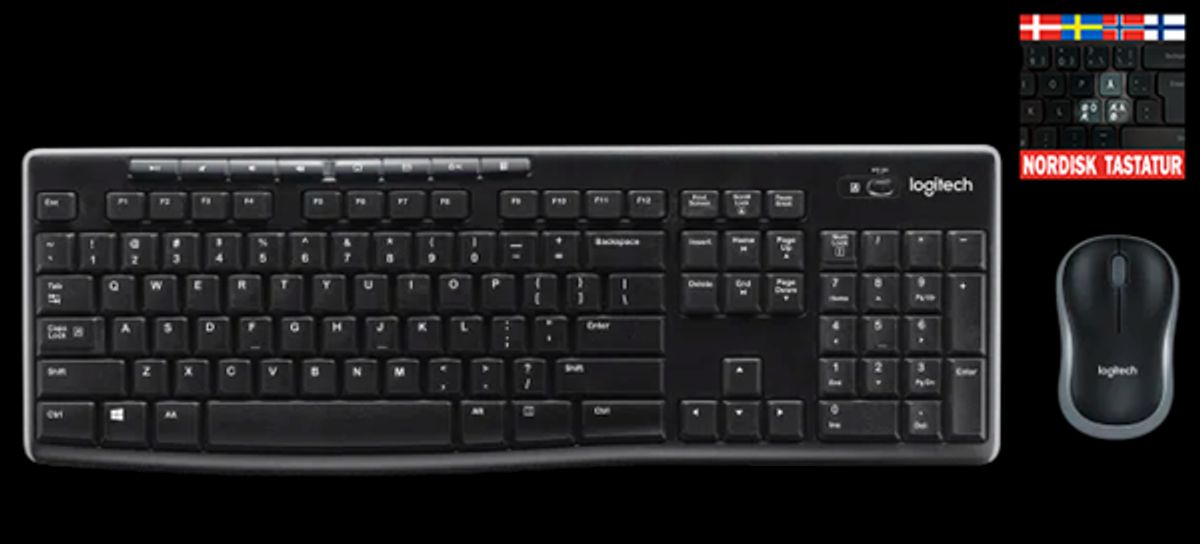 Logitech wireless tastatur+mus MK270