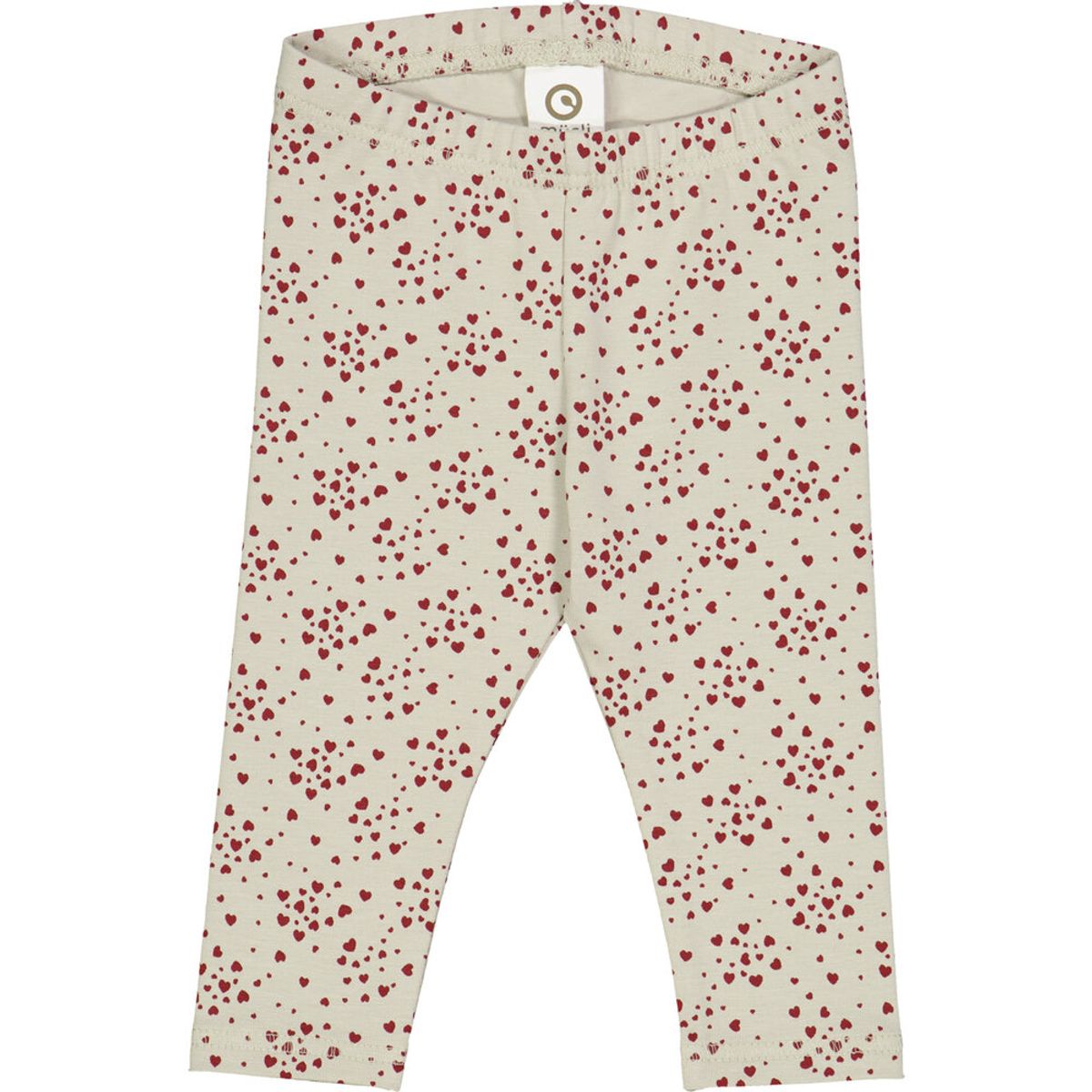 Love leggings med hjerte print - Soft green/ Cabernet - 74