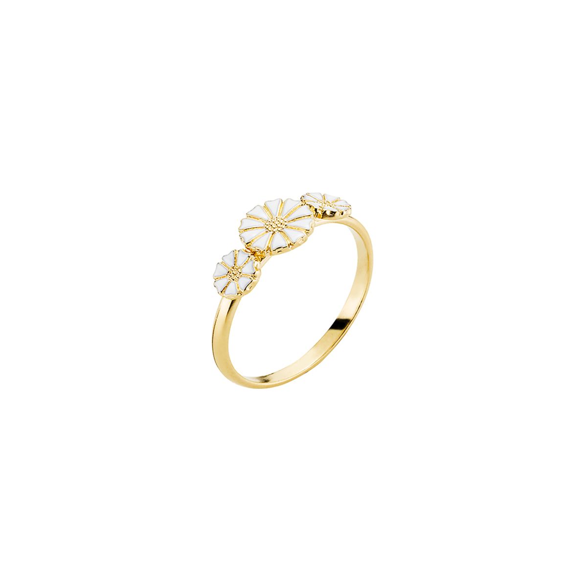 LUND Copenhagen Marguerit Ring Med 3 Blomster - 907075-3-M Forgyldt 50