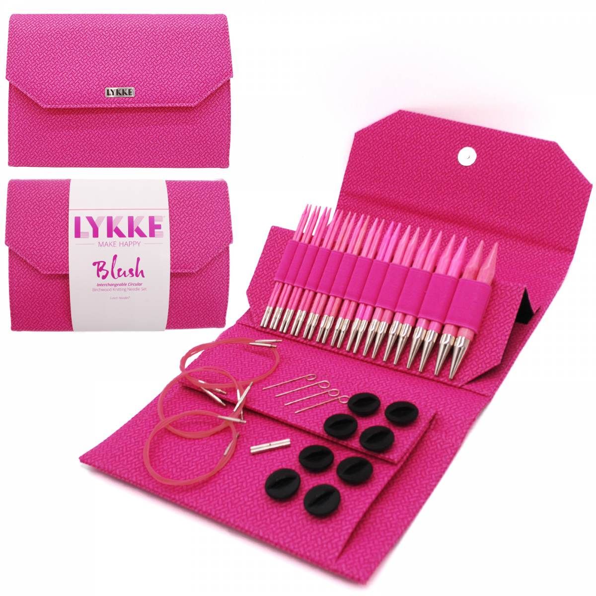 LYKKE Needles - Blush sæt - Basket Wave 5 in (ca. 13 cm)