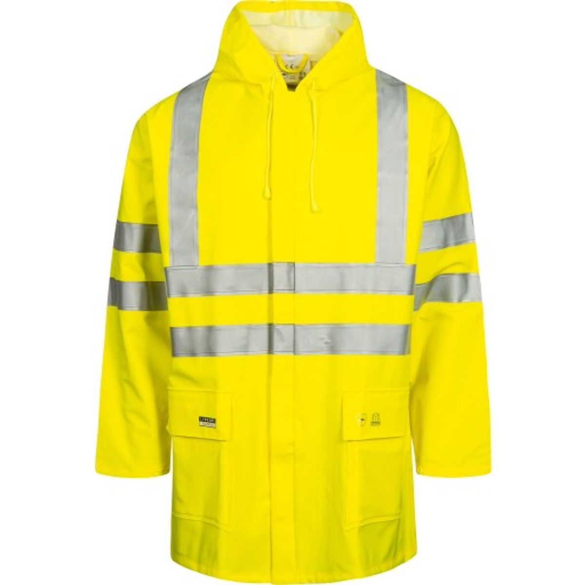 Lyngsøe PU/PVC regnjakke LR9055, High-Vis kl.3 gul, str. 2XL