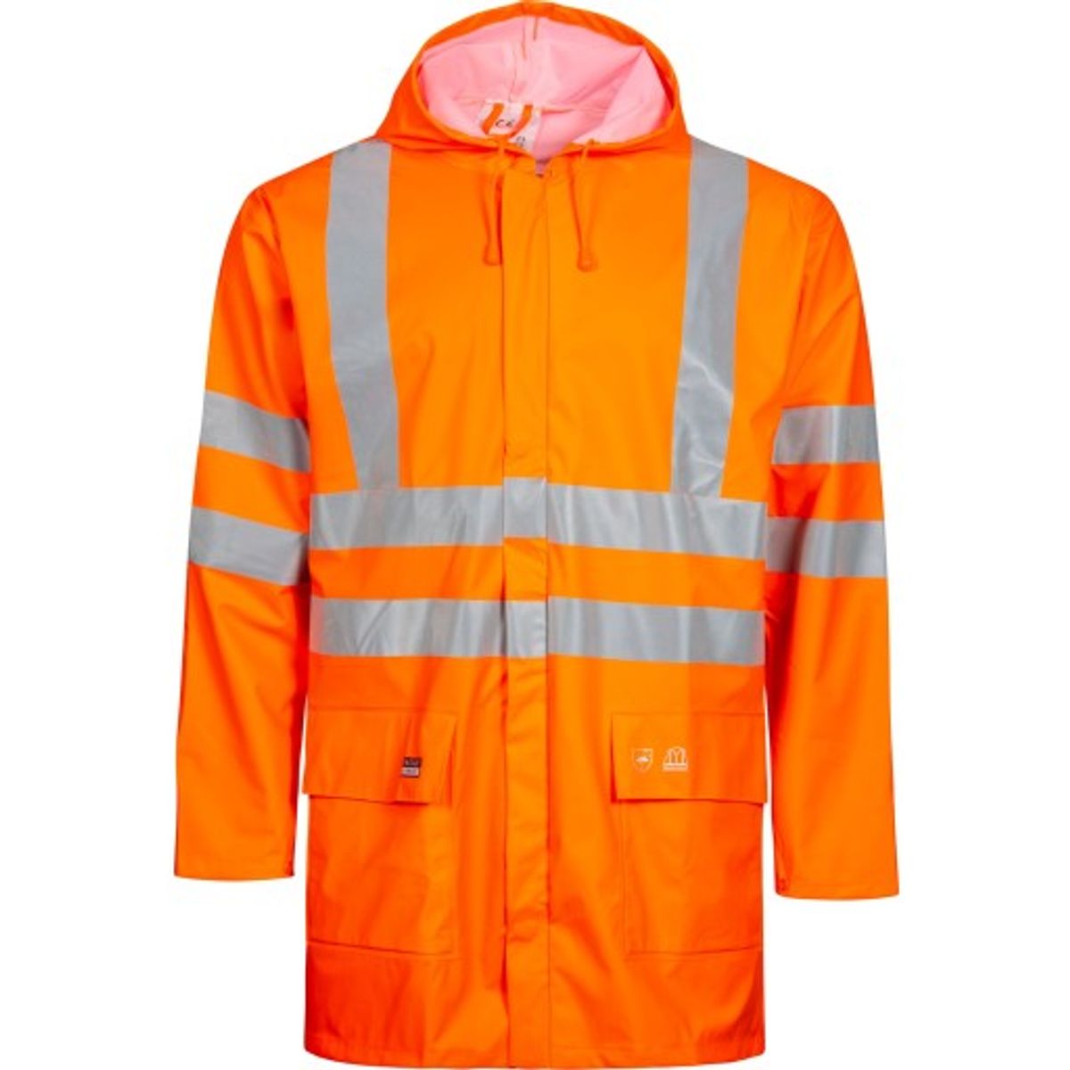 Lyngsøe PU regnjakke, High-Vis orange, klasse 3, str. 2XL