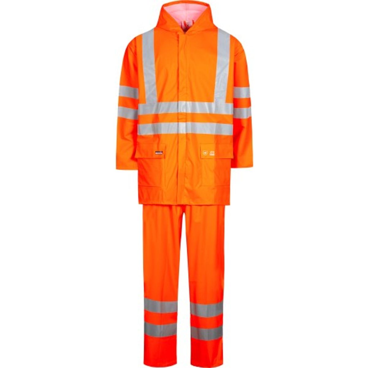 Lyngsøe PU regnsæt LR552, Kl.2 High-Vis orange, str. XL