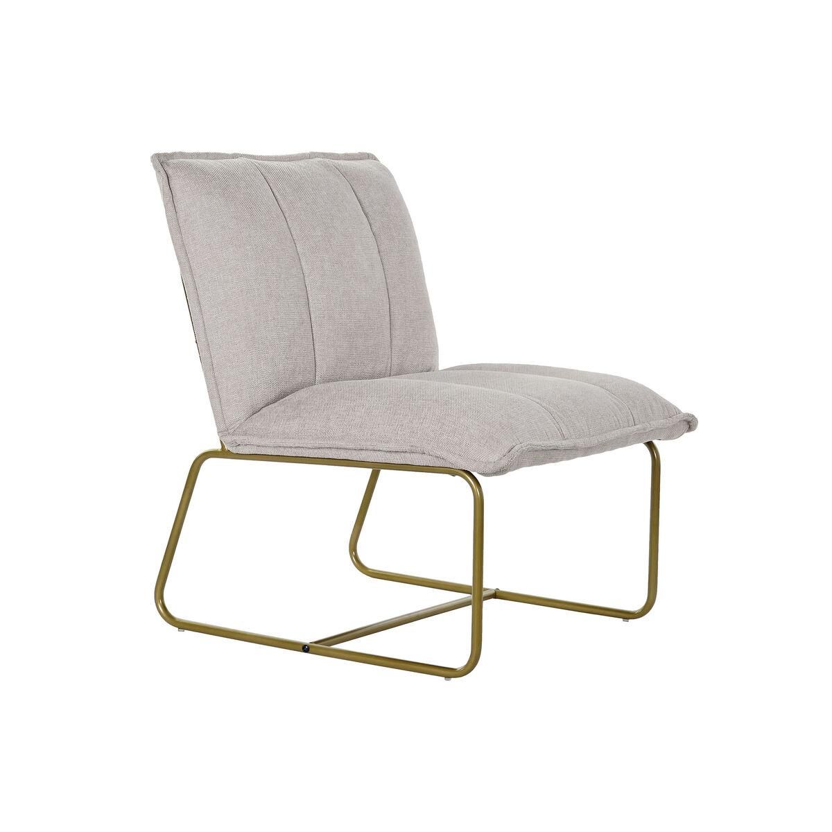 Lænestol Beige Gylden Metal Polyester (66 x 71 x 77 cm)