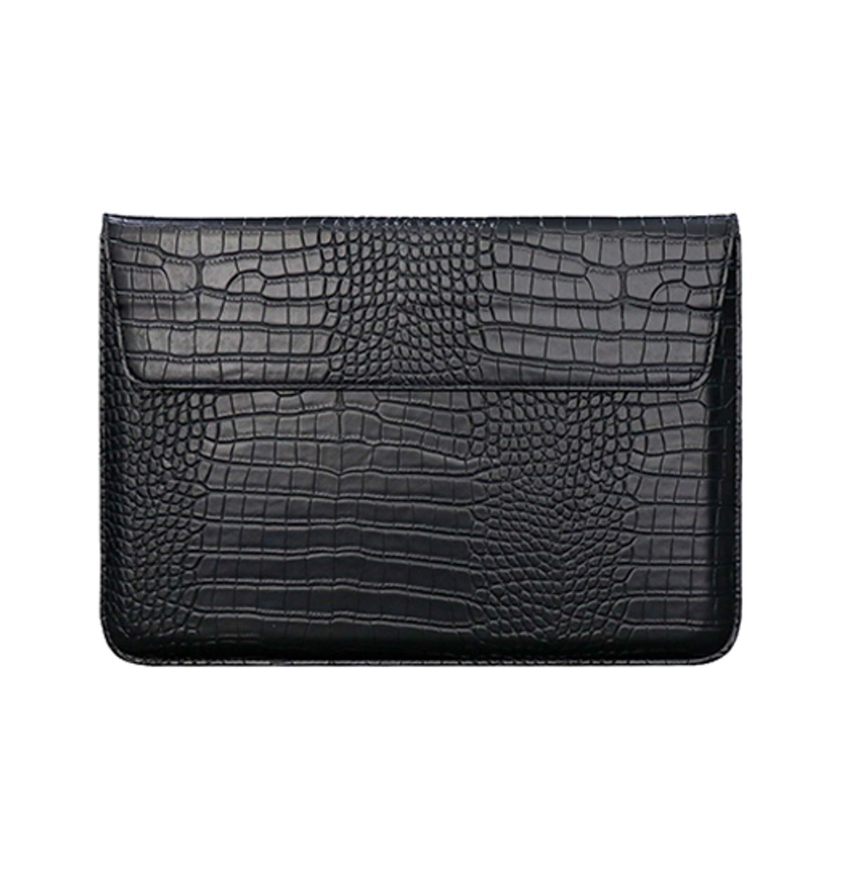 MacBook 12" - Crocodile Skin Læder Sleeve - Sort