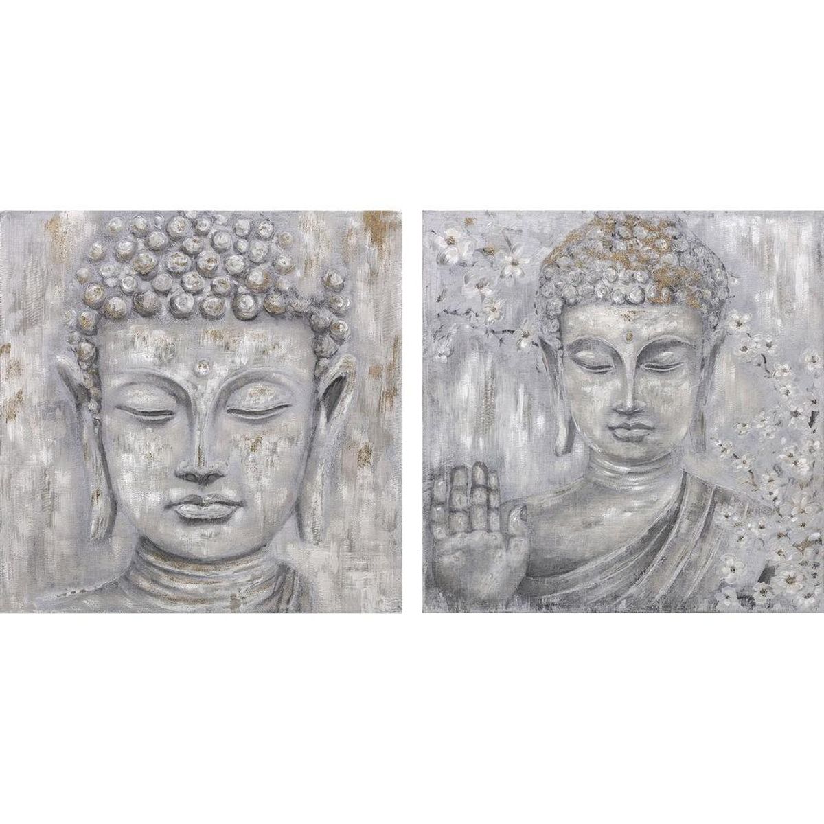 Maleri 100 x 2,4 x 100 cm Buddha Orientalsk (2 enheder)