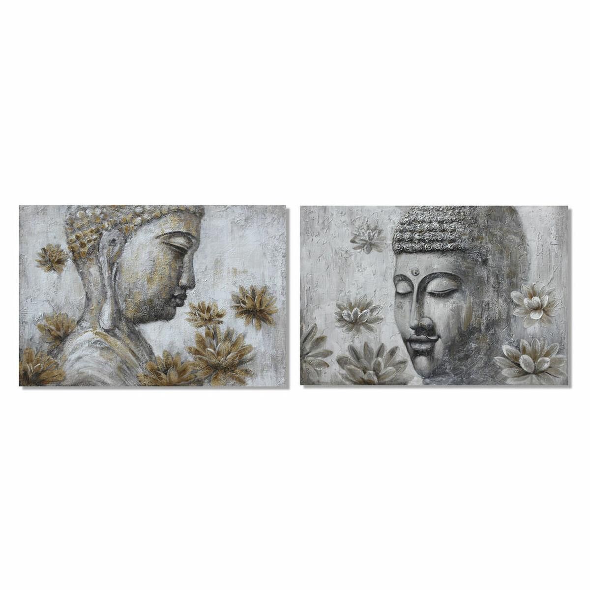 Maleri 120 x 2,8 x 80 cm Buddha Orientalsk (2 enheder)