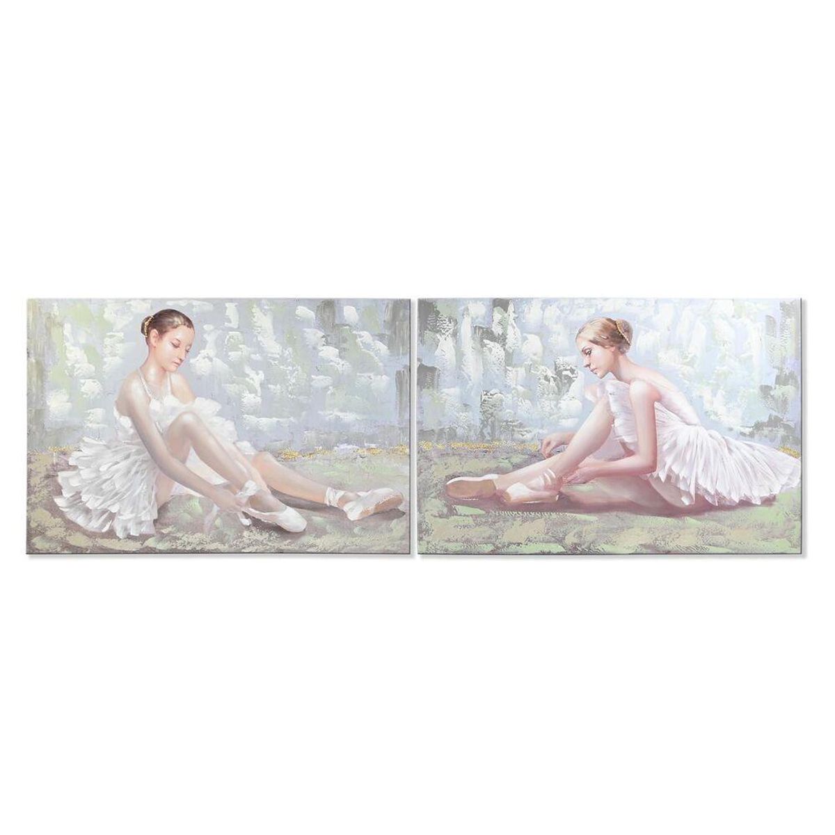 Maleri 120 x 3 x 80 cm Ballet ballerina Traditionel (2 enheder)