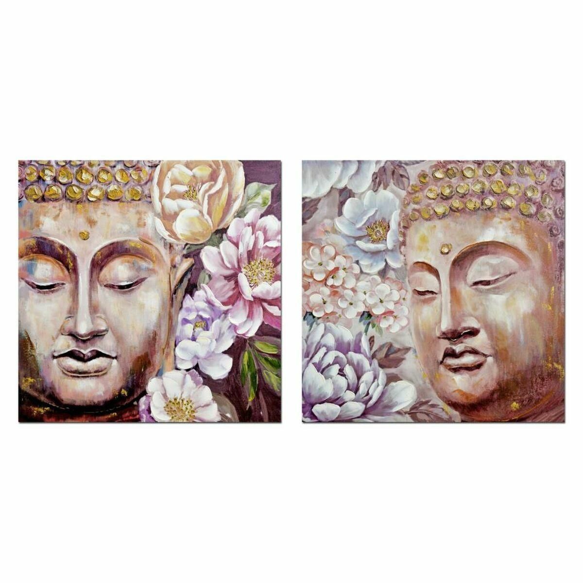 Maleri Buddha 80 x 3 x 80 cm Orientalsk (2 enheder)