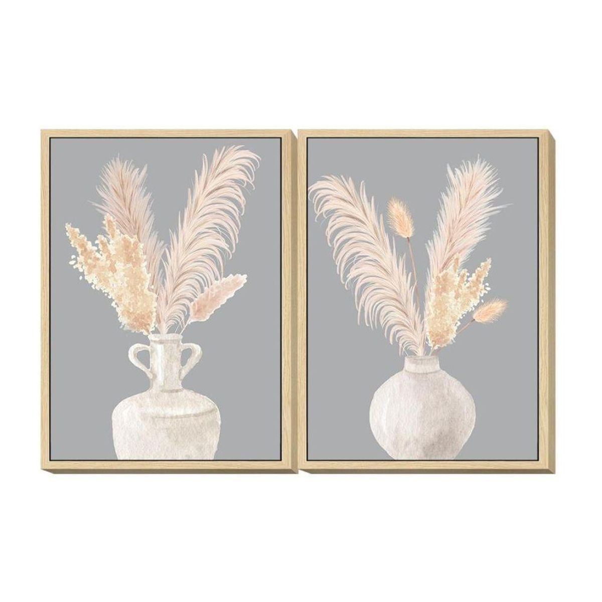 Maleri Vase 50 x 4 x 70 cm Shabby Chic (2 enheder)