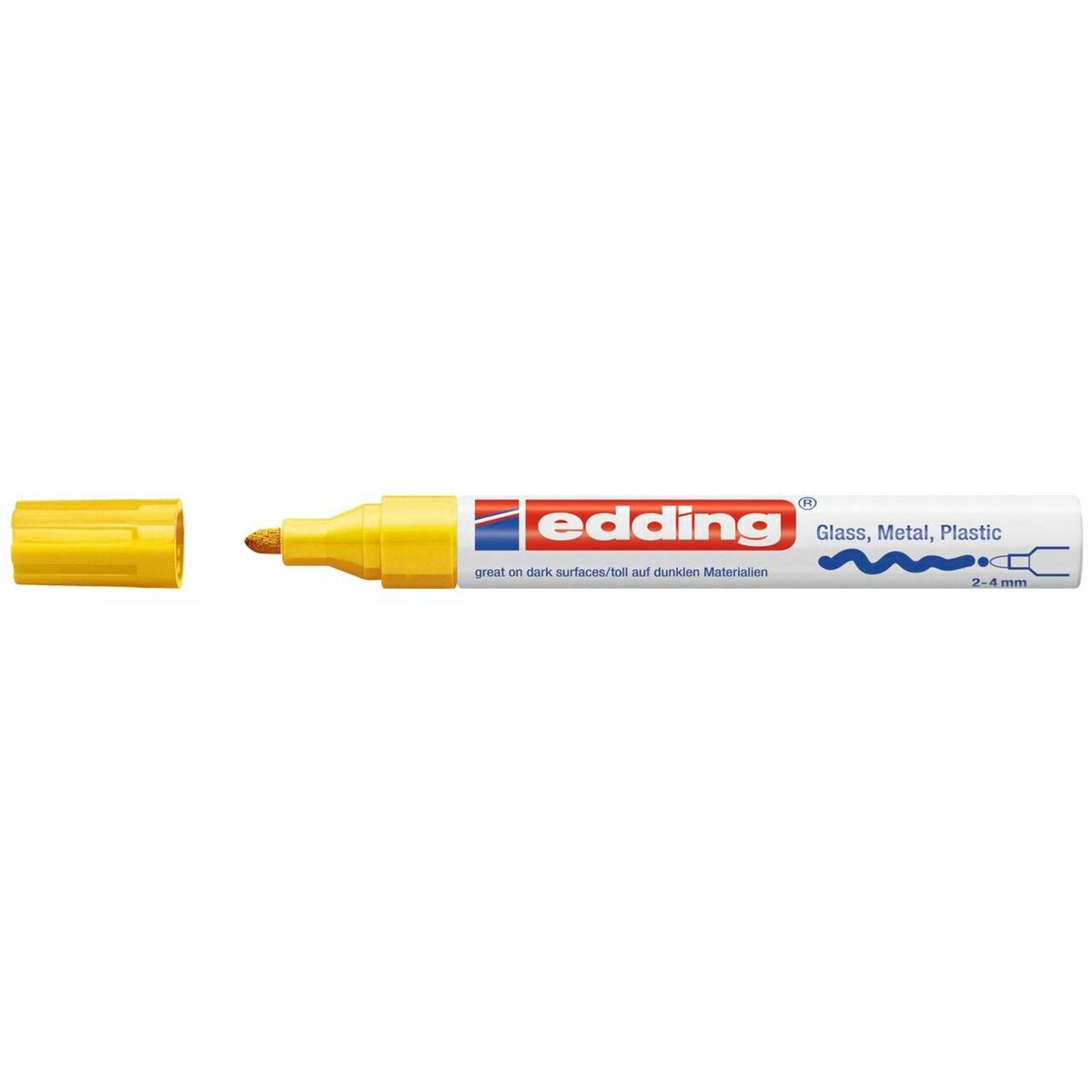 Marker Edding 750 permanent, gul 2-4mm rund spids