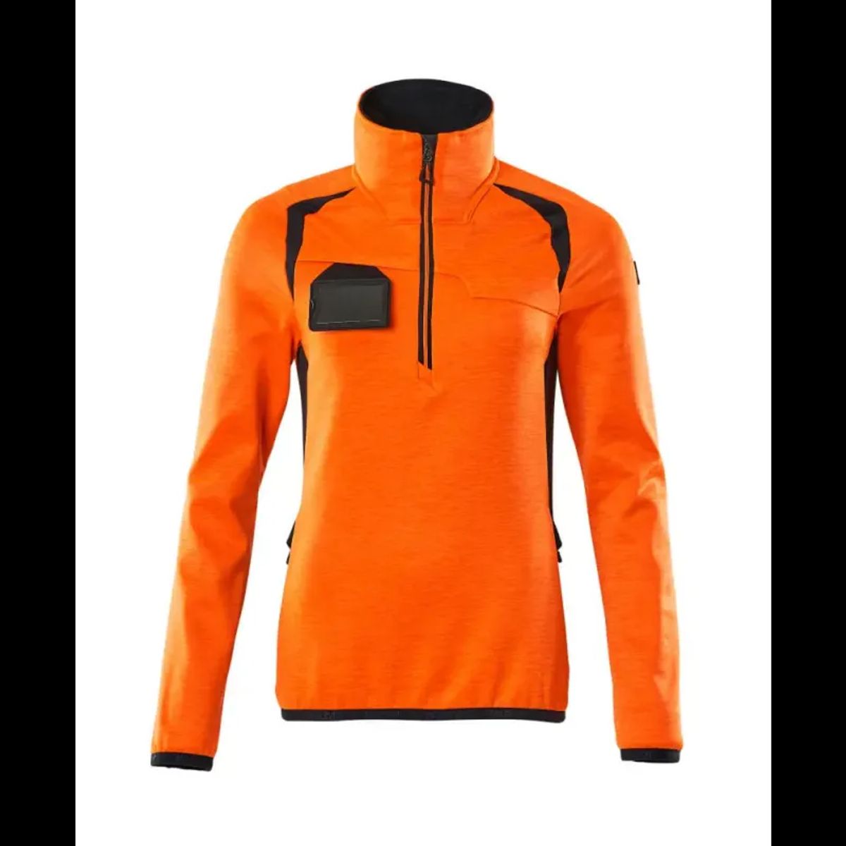 Mascot Accelerate Safe Fleecetrøje med kort lynlås 19353-316 Dame - Hi-Vis Orange-Mørk Marine