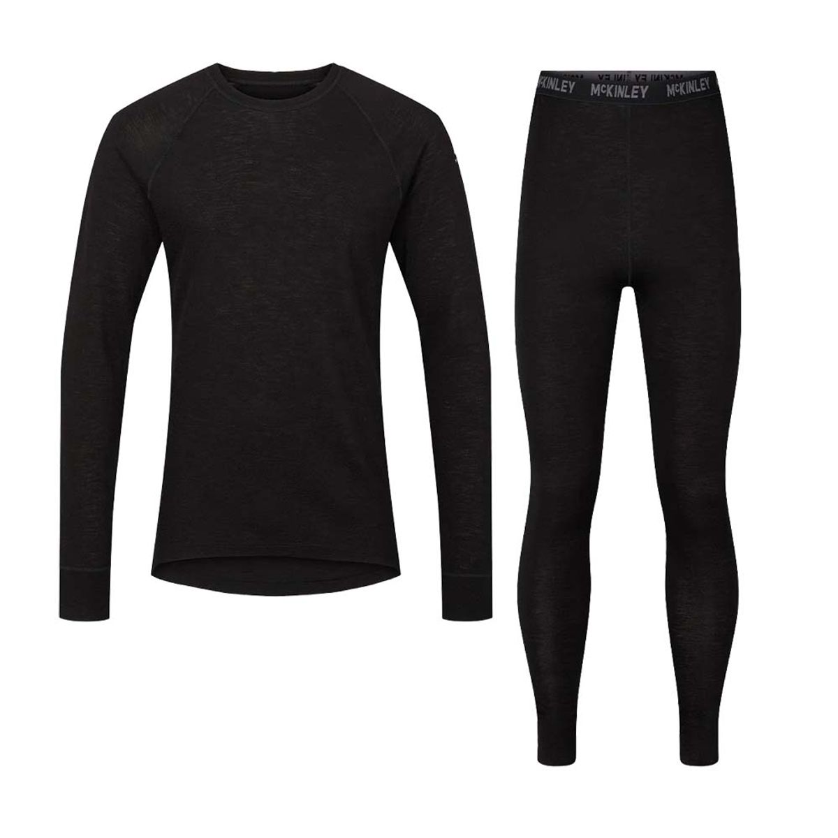 Mckinley Wool Base Layer Sæt Dame (Farve: Black/black, Størrelse: 40/42)