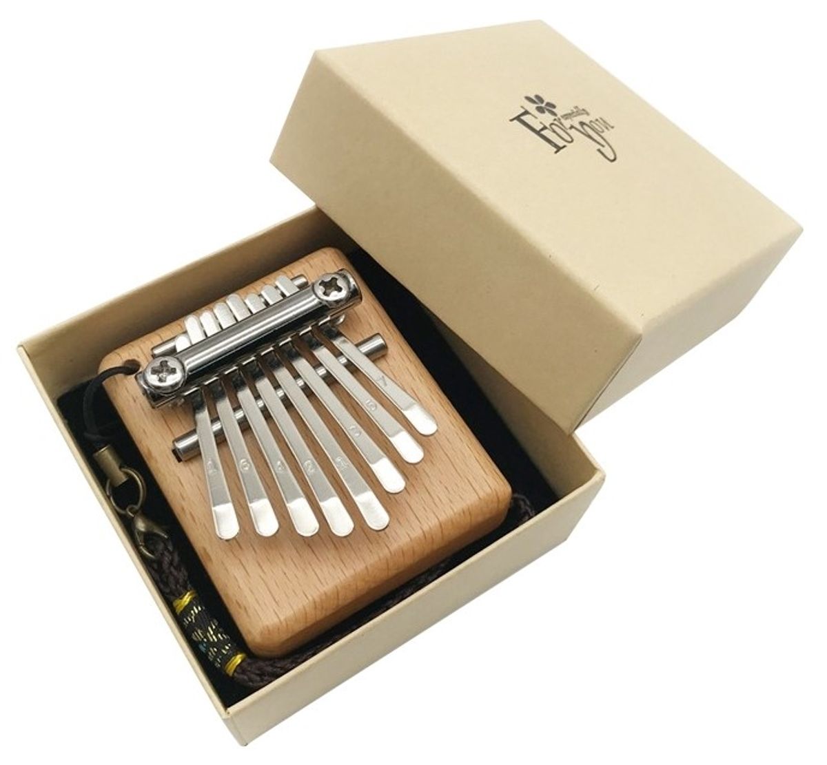 Mini Kalimba med 8 toner - Natur