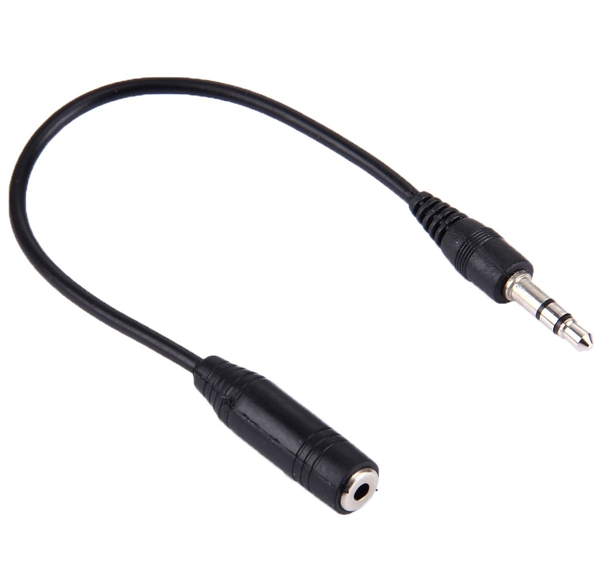 Minijack 3,5mm Han stereo til Microjack 2,5mm Hun stereo kabel - 25cm