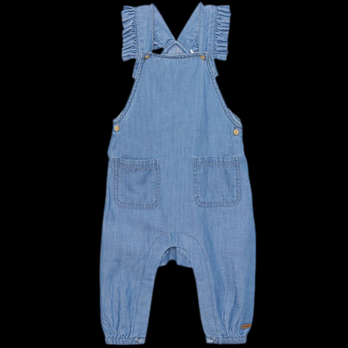 Minymo Overalls med flæser - Denim - Gray Mist - 56