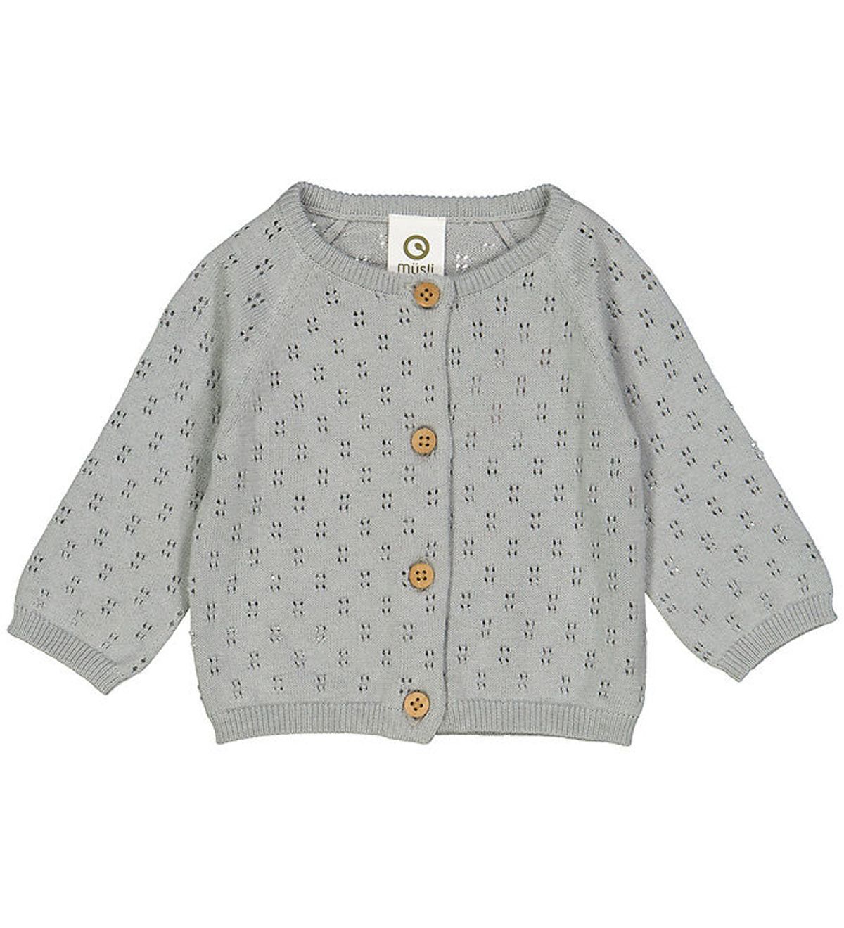 Müsli Cardigan - Strik - Pointelle - Jasmin Blue