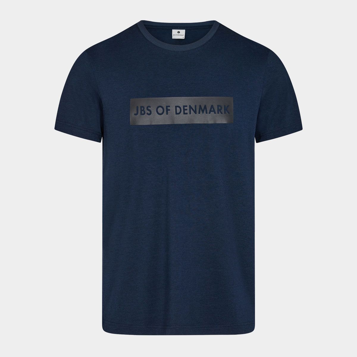 Navyblå T-shirt i bambus med print til mænd fra JBS of Denmark, M