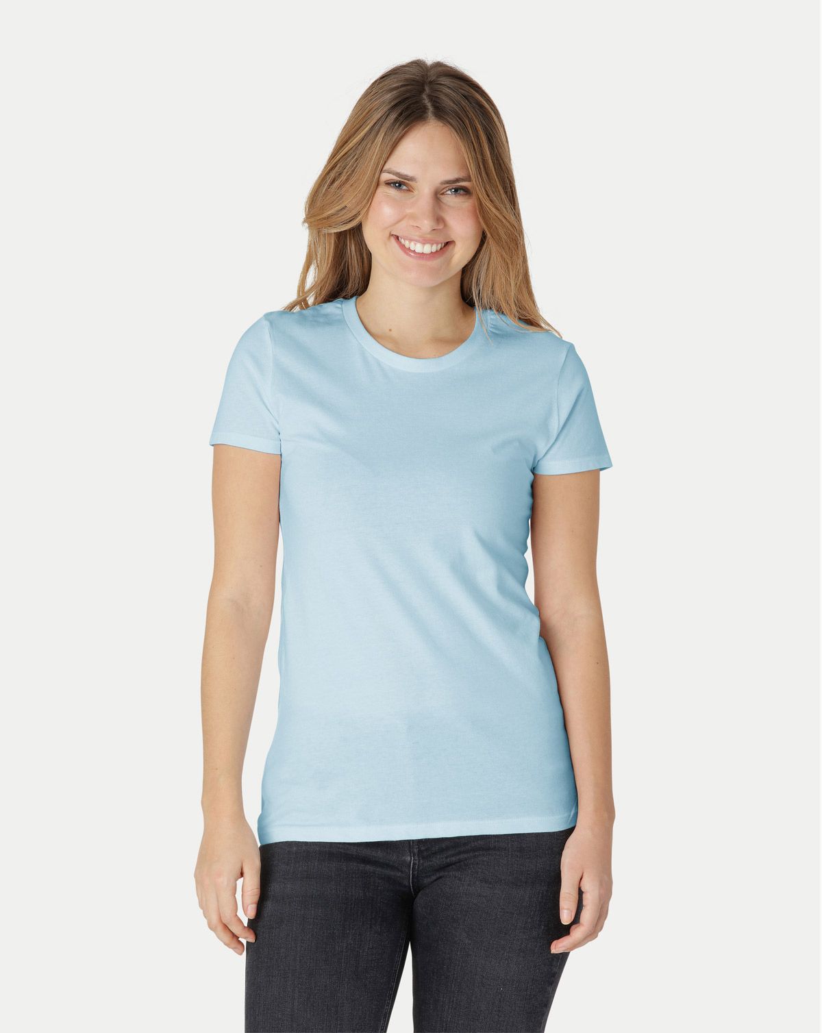 Neutral Dame Fitted T-Shirt Light Blå