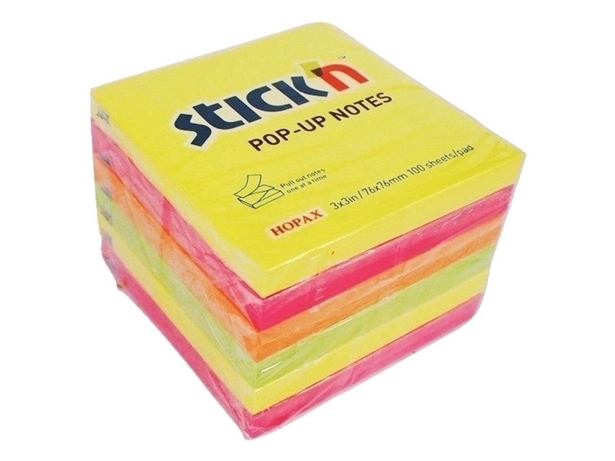 Notes Z 76x76 mm Stick'n Lemon, Magenta, Orange 6 stk