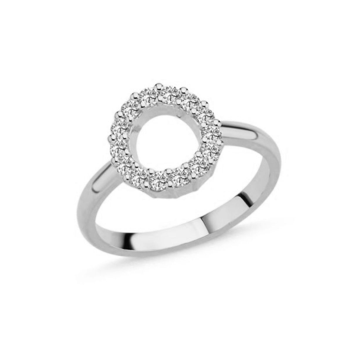 Nuran - Cirkel ring, 14x0,025 ct. w/si 14 kt. hvidguld