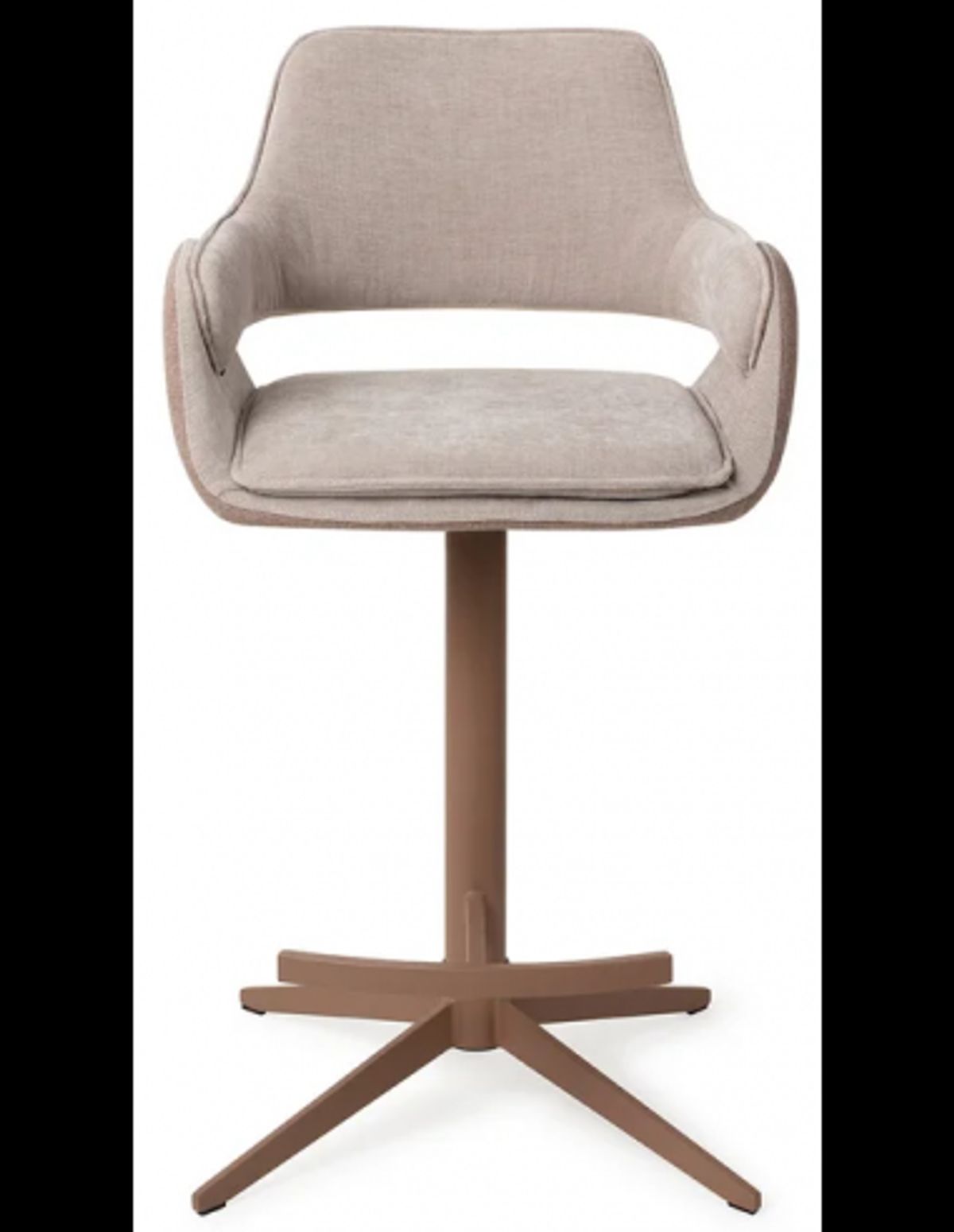 Oketo rotérbar barstol i polyester H97 cm - Mat gråbrun/2-tonet Taupe