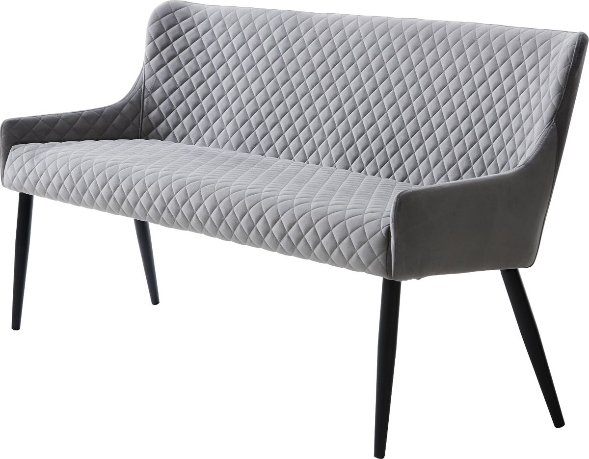 Ottowa, Sofabænk, grå, H82x60x160 cm, fløjl, metalben