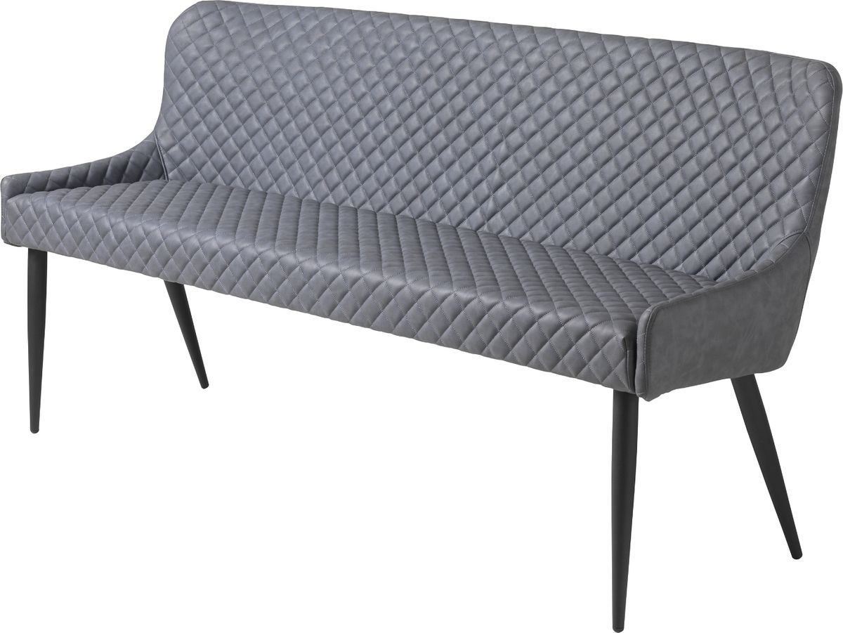 Ottowa, Sofabænk, mørkegrå, H82x60x160 cm, fløjl, metalben