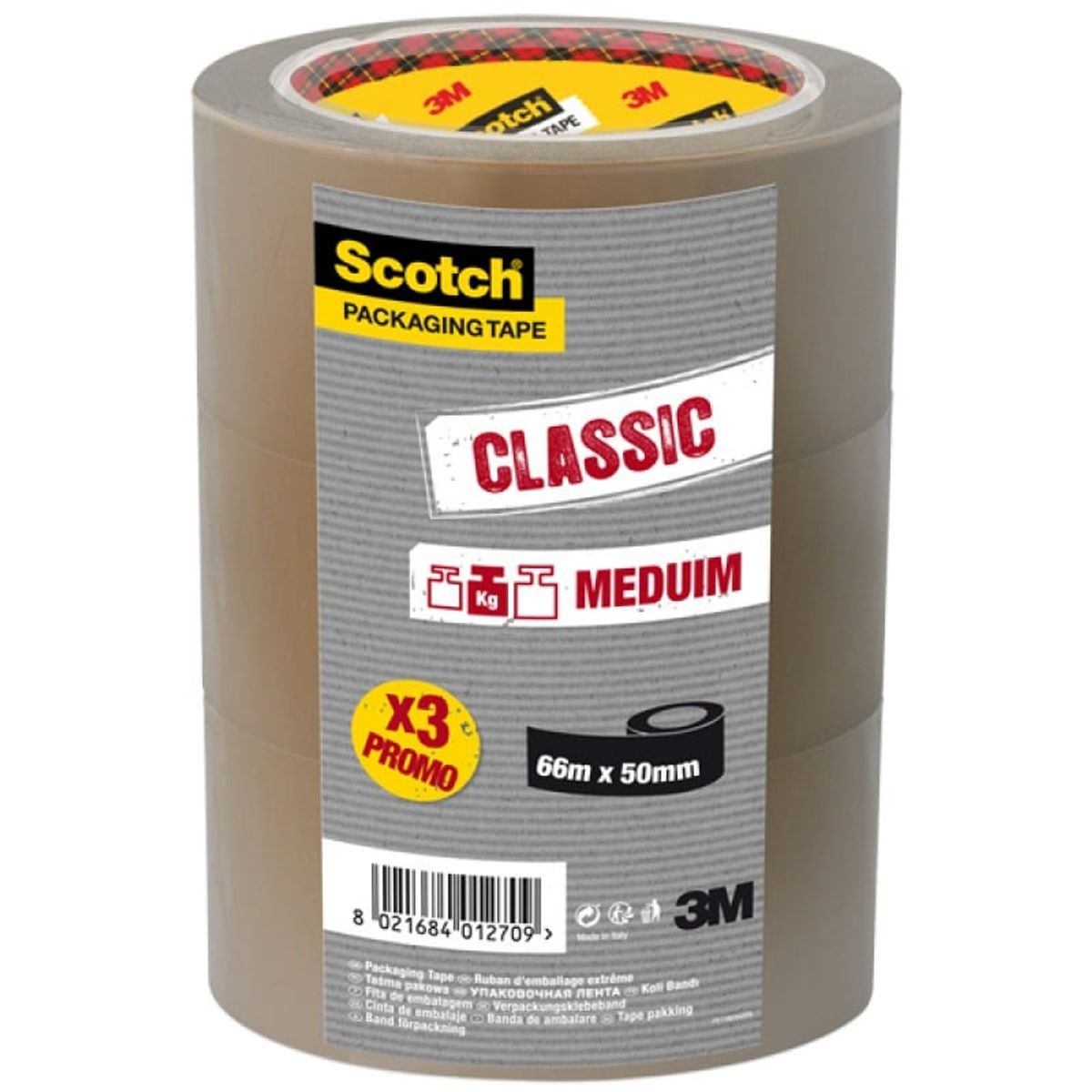 Pakketape SCOTCH® Hot-melt 50mm 66m brun.