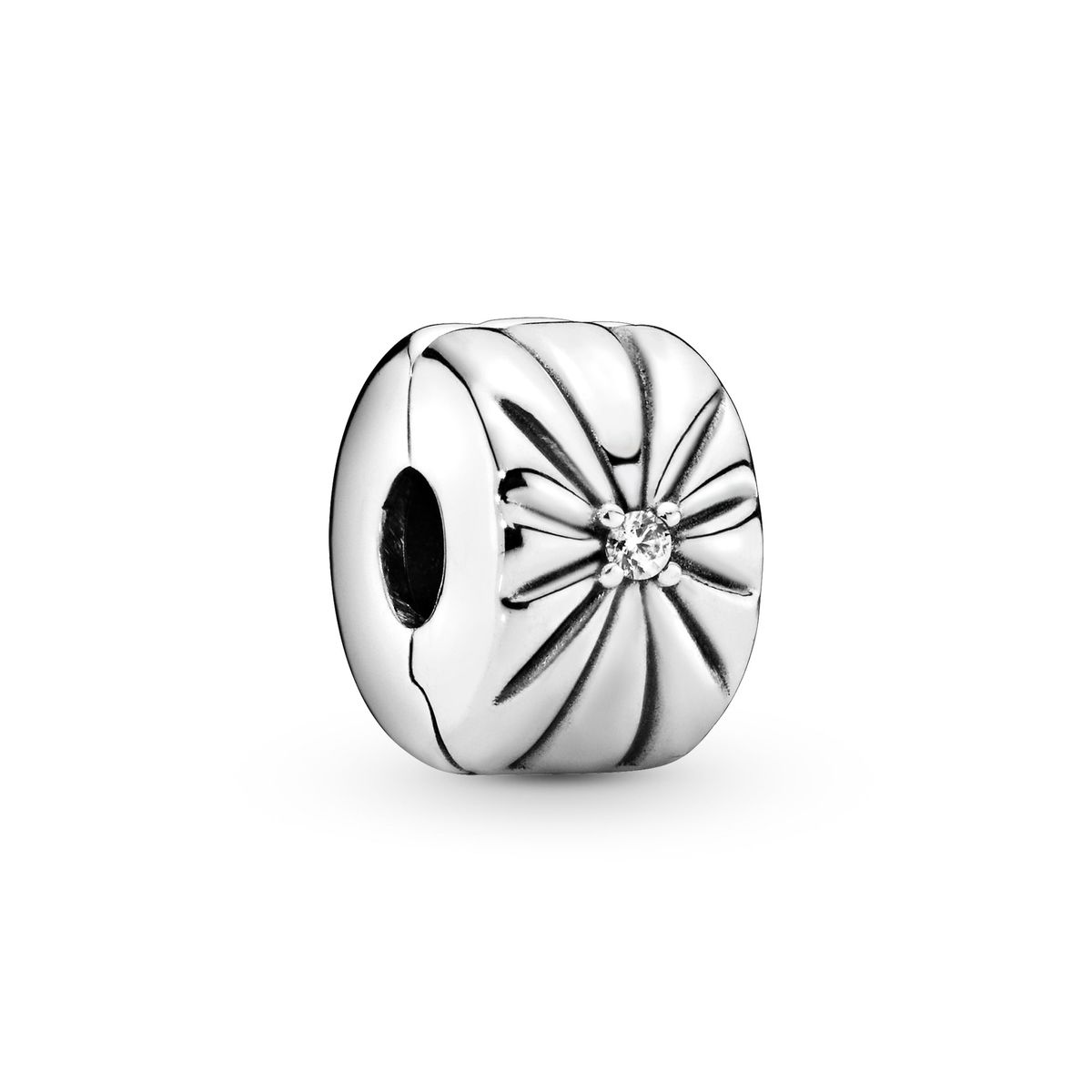 Pandora - Sølv klemmeled med zirkonia sten - 798614