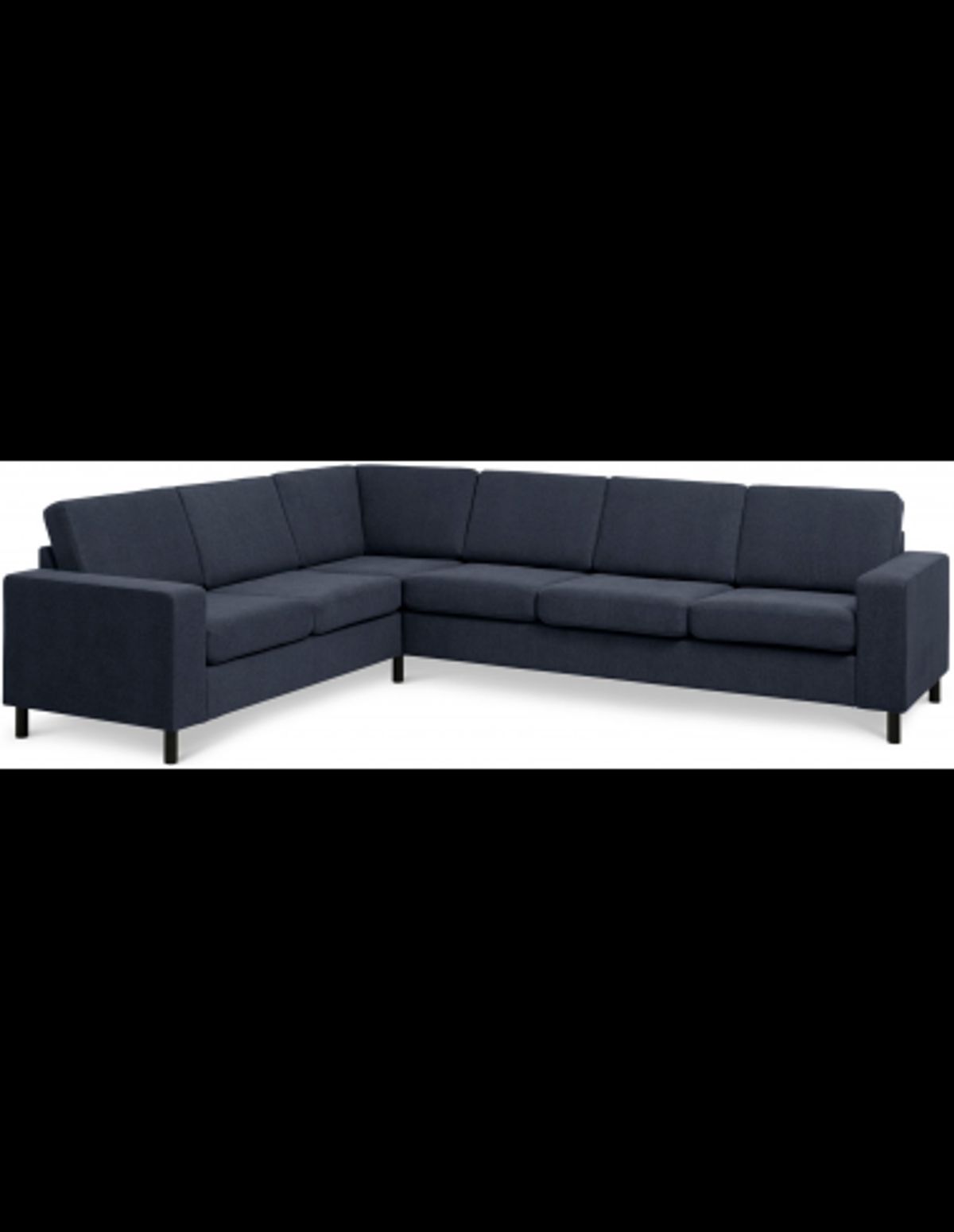 Panset hjørnesofa i polyester B295 x D230 cm - Sort/Blå